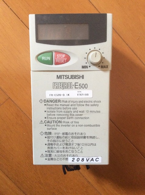 MITSUBISHI Used Inverter FR-E520-0.75K INPUT 220V 1HP FREQROL-E500 DRV-I-177,305