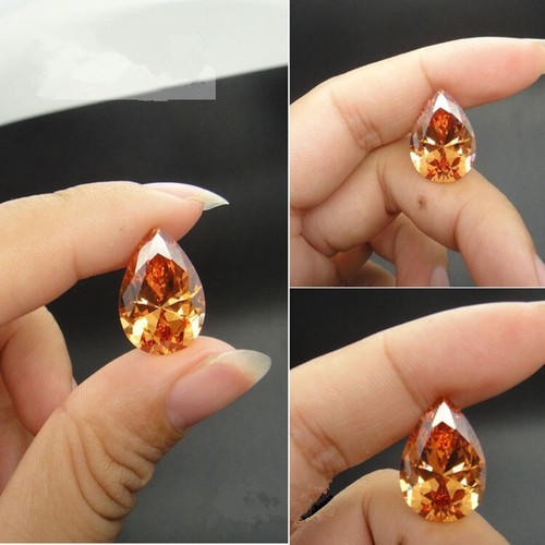 12x16 mm AAAAA Natural Champagne Zircon 12.62 ct Pear Faceted Cut VVS Loose Gems