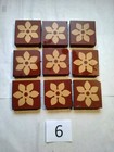 Red & Buff Victorian Geo Encaustic Tiles Craven Dunnill Salvage Flaws 54 x 54 mm