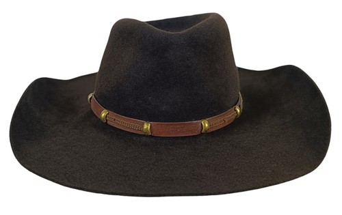 Akubra The Boss Mens Brown Pure Fur Felt Brown Western Hat Size 53 / UK 6½ (XS) - Picture 5 of 11