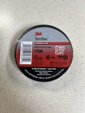 3M Temflex 1700 General Use Electrical Tape Black - 3/4 in. x 60 ft.