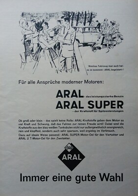 Aral Benzin, Super,  originale Werbung aus  1962