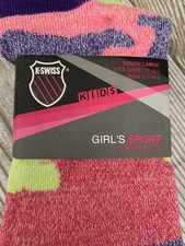 Youth K Swiss Girls Sport Socks Size 12-5.5 2 Pair