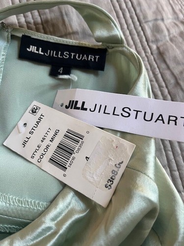 NWT $368 JILL STUART Mint Green Satin Twist-Front Cocktail Dress, Size 4 - Picture 5 of 5