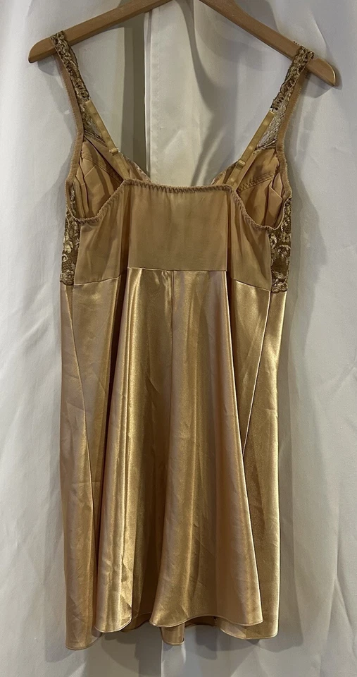 ВИНТАЖНЫЙ 1998 VICTORIA SECRET SLIP БЮСТЬЕ золото платье размер большой - Изображение 4 из 4