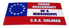 Lot Of 6 Proud Descendant Of A Mississippi Csa Soldier Decal Bumper Sticker