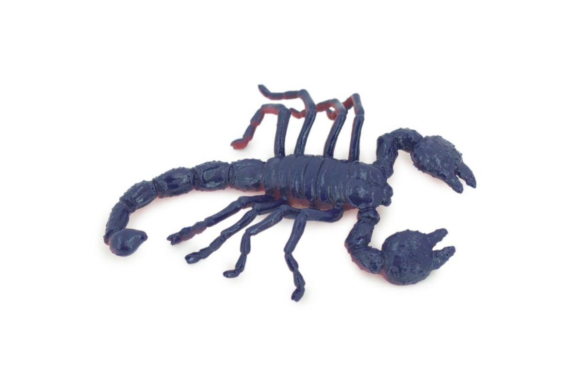 Figurine Scorpion Réaliste – Modèle Plastique 9x6x5 Cm – Noir/Rouge – Jouet Éducatif Insecte