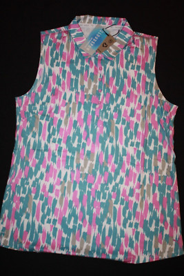 PUMA Women's Cloudspun Three Brush Sleeveless Polo Golf Shirt NWT SIZE: MEDIUM