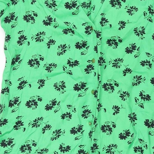 Zara Damen Mini grün Viskosemischung Größe XS V-Ausschnitt - Bild 10 von 10