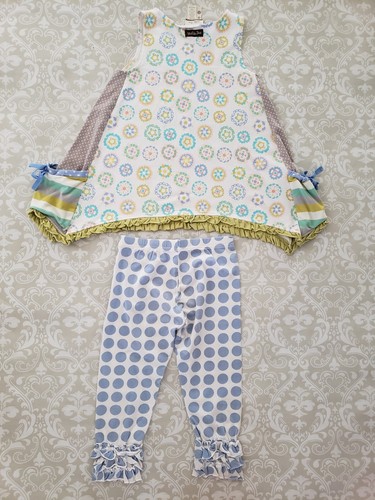 Matilda Jane 6 Pinwheel Trapèze Top Its A Wonderful Parade Leggings à pois - Photo 5/5