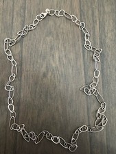 Designer Silpada In The Loop Oval Chain 925 Sterling Silver Necklace 30