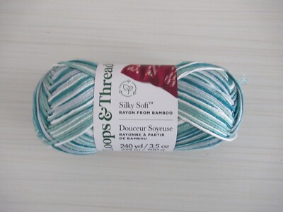 LOOPS AND THREADS SILKY SOFT   TURQUOISE  MULTI