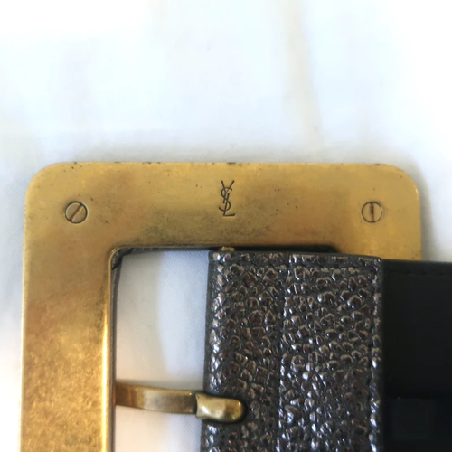 Cinturón Cintura Ancha Yves Saint Laurent Peltre Cuero Metálico Talla 75 EE. UU. 30 - Imagen 4 de 5