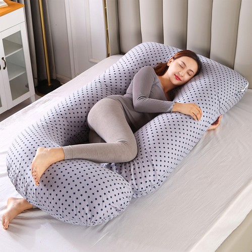 Pregnancy Velvet Maternity Pillow Case Only Belly Full Body C/U Shape Large Grey