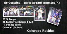 Colorado Rockies 2024 Topps 28 Card Team Set Series 1-2, Updates _ SET (A)