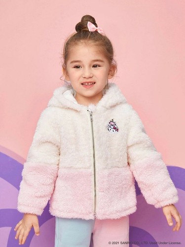 SHEIN X Hello Kitty and Friends Toddler Girls Hooded Teddy Jacket Sz 3Y, 4Y NWT - Picture 6 of 7
