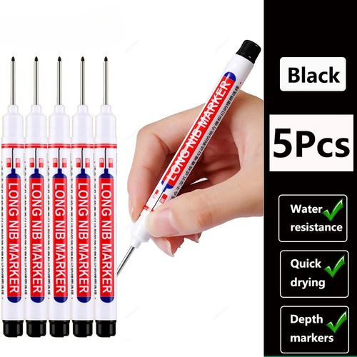 White Long Head Markers Pen 2cmWoodworking Deep Hole Marker Pens Metal Carpenter - Picture 12 of 70