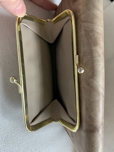 Buxton Heredera Organizador Bolso sin asas Billetera Grano Cuero de Vaca Natural Bronceado De Colección - Imagen 9 de 18