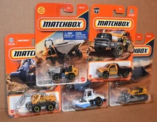 Matchbox CONSTRUCTION SET ROAD ROLLER, GROUND BREAKER, LIL' DUMPER LOT OF 5 NEW