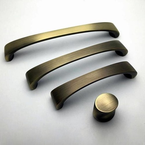 Manija de gabinete de bronce de cobre cepillado perillas de puerta tocador cajón tiradores manijas - Imagen 12 de 16