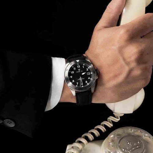 RIVELTA METRODIVE Automatik Stahl Schwarz Silber Datum Saphir Herren Uhr - Bild 6 von 7