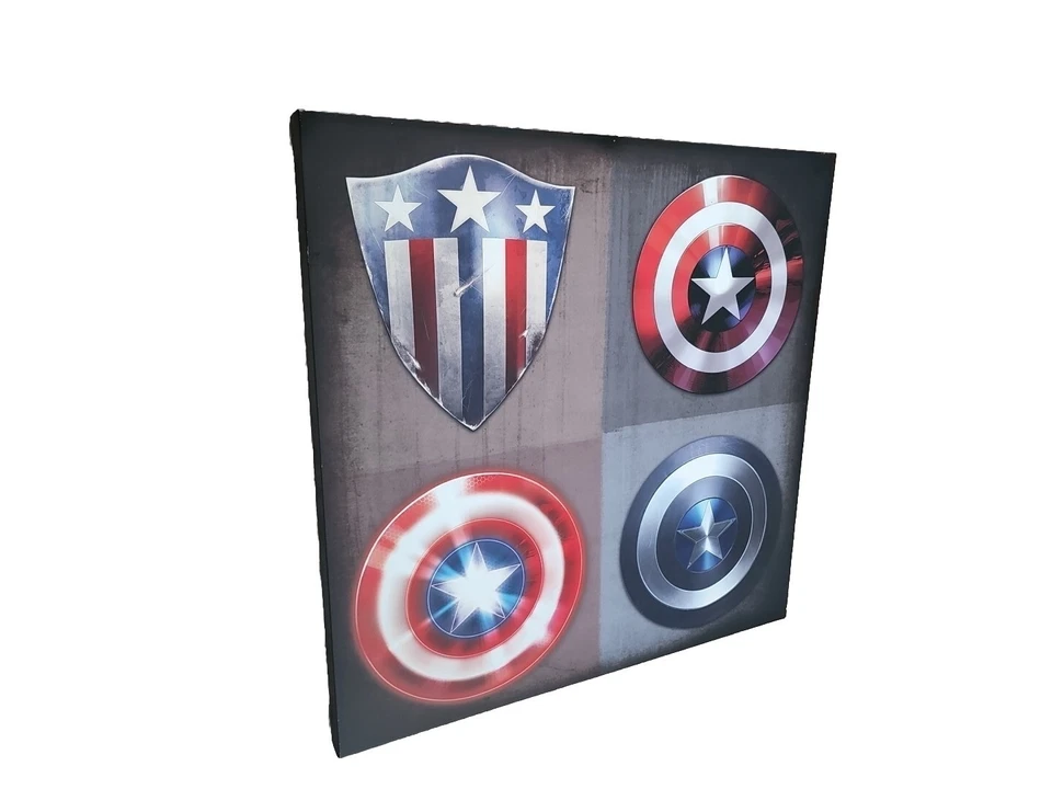 Captain America Marvel Framed Wall Art Action Wall 22” X 22” USED - Image 4 of 4