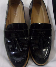 Franco Sarto Womens Carolynn Lug Sole Black Loafer with Tassel Detail US 11 M