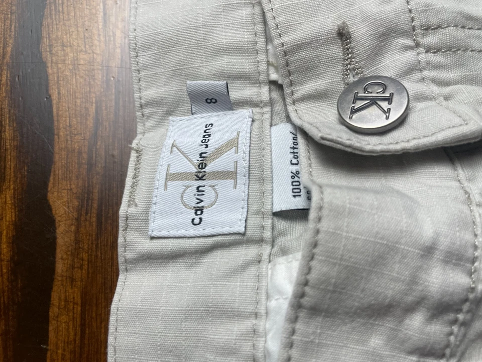 Calvin Klein 牛仔工装短裤女式 8 码平前高腰口袋翻盖 — 第 4/4 张图片