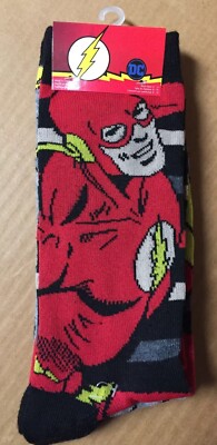 HYP DC Comics The Flash Superhero 2 Pair 6-12 Men s Crew Socks New Tags AR200