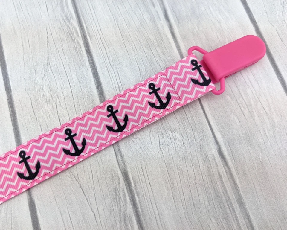 Pacifier Clip Holder Pacifier Ribbon Baby Gift Stocking Stuffer Anchor - Image 3 of 3