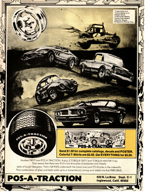 1973 POS-A-TRACTION TIRE ~ ORIGINAL PRINT AD