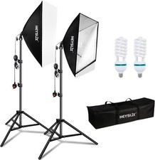 Heysliy Softbox Photography Lighting Kit 50x70cm, Studio Light with 150W 5500K