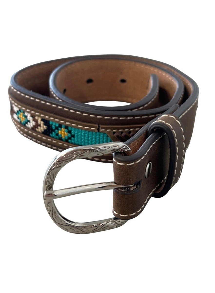Nocona Southwestern Belt Kids Embroidered Pattern Brown  display picture 2
