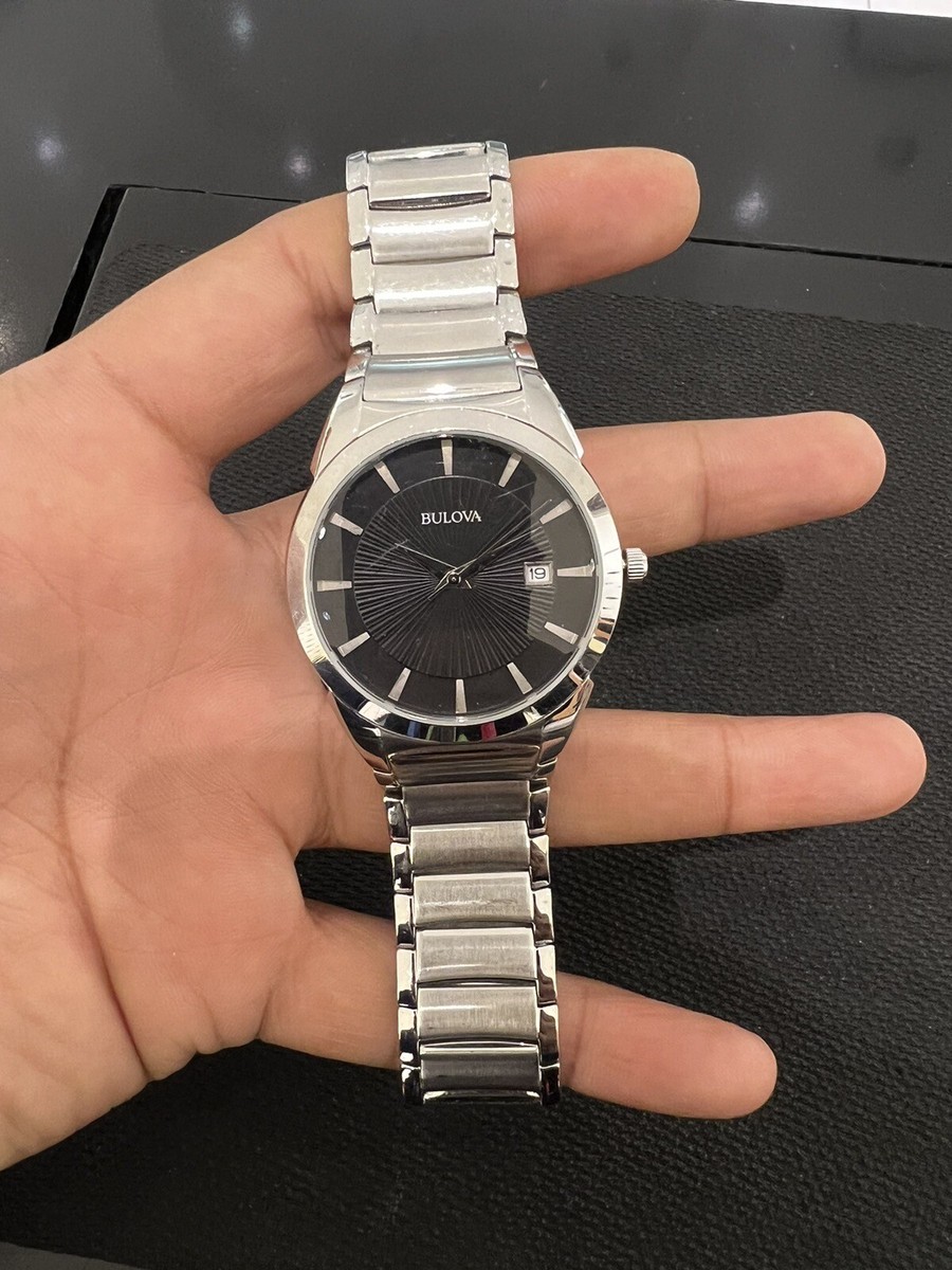 Bulova Classic Black Dial Stainless Steel Men's Watch -96B149