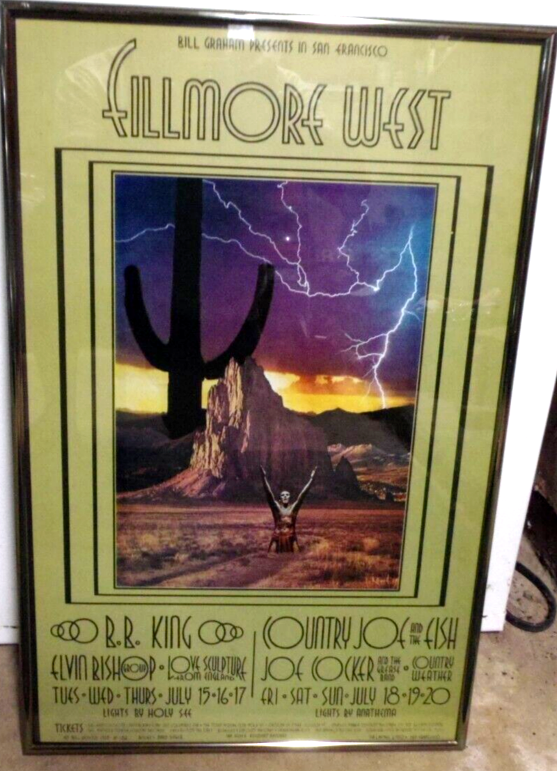 1969 Bill Graham Fillmore West Poster #182 B.B. King, Joe Cocker