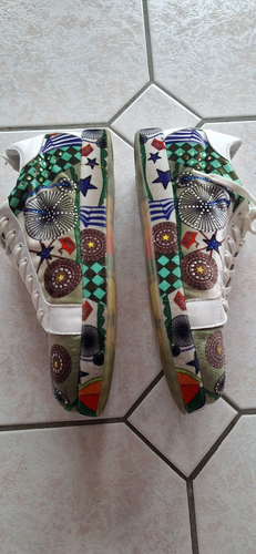 Camuzares, ausgefallener Leder Sneaker, Glitzer, Samt, Swarovskisteinchen, 41 - Bild 3 von 8
