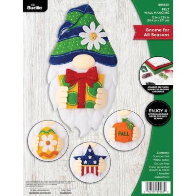 Bucilla 12x22'' Filz Wandhänge Applikation Kit - Zwerg für alle Jahreszeiten