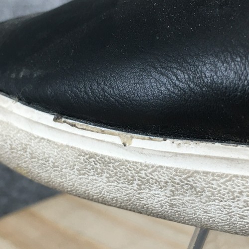 Aldo Shoes Mens 9 Casual Sneakers Black Leather Lace Up High Top Almond Toe - Picture 17 of 21