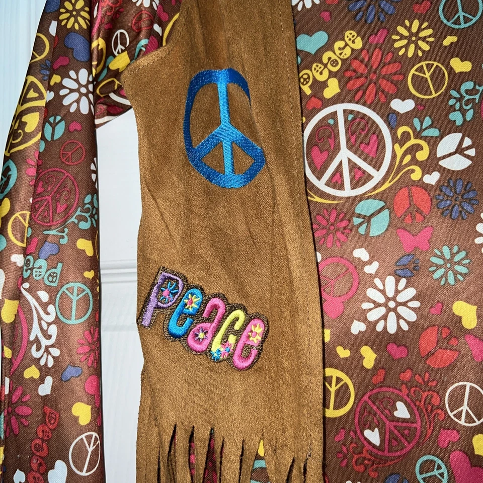 Ladies Sz S/m Hippie Halloween Dress W/attached Best - Image 3 of 4