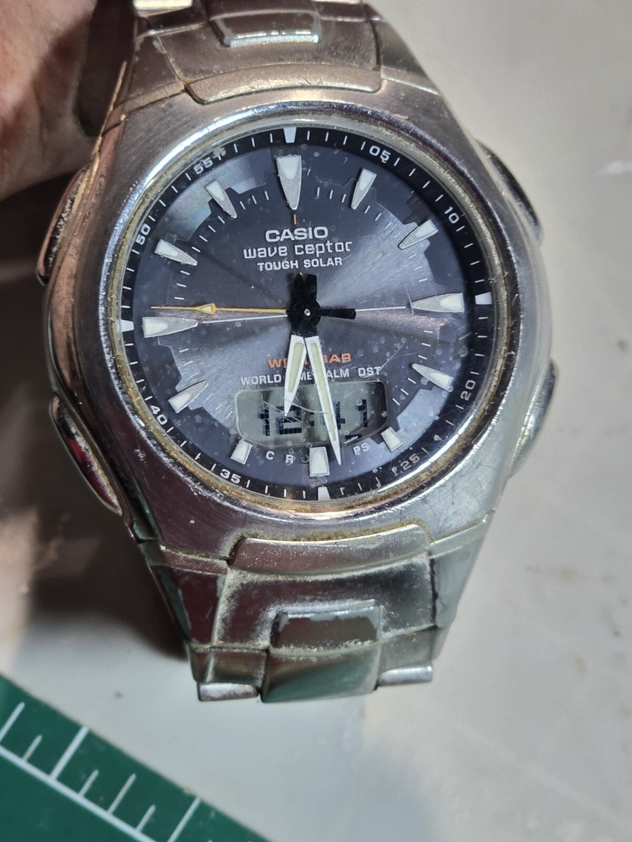 Casio Wave Ceptor Men's Watch 5052 WVA-470 World Time Illuminator