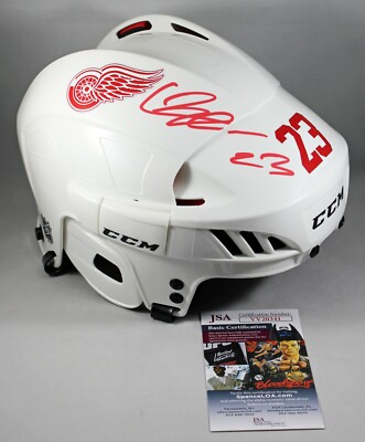 detroit red wings motorcycle helmet Curtis Joseph Game Issued Goalie Mask Pro's Choice Dom Malerba 2002 Signed By Curtis Joseph just like the real thing LUCAS RAYMOND SIGNED FULL-SIZE DETROIT