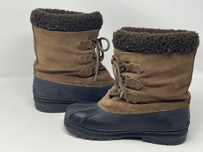 SOREL Badger Woman s Insulated Shearling Lined Snow Duck Boots Waterproof Sz 7