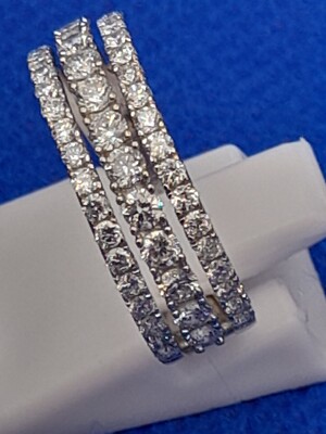 1,00 ct Diamant Bandring 9 Karat Weißgold 6,26 mm Größe M 3,5 g Vollpunze