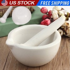6ml Mortar&Pestle Polished Porcelain Pot Garlic Spice Grinding Herbal Medicines