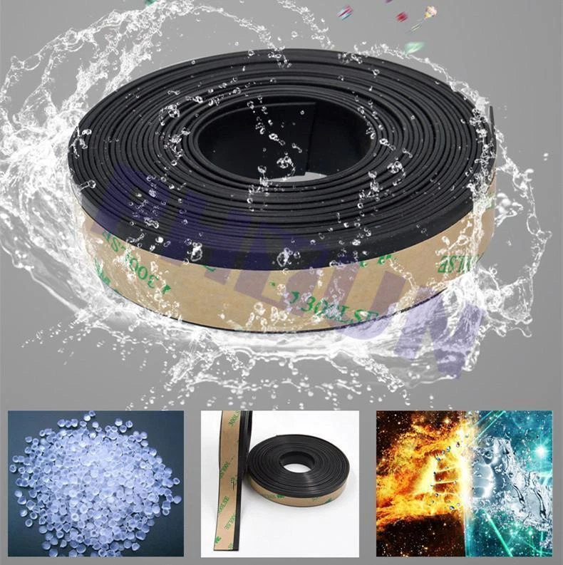 Sello de vidrio de goma universal para ventana de puerta lateral de automóvil AUX resistente al clima 157"" x 0,6"" Foto 3 de 4