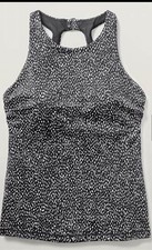 Athleta Maldives bra cup tankini top- 36BC- black animal print- nwt