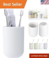 Toothbrush Cup Bathroom Tumbler Holder Plastic 350ml White Durable Eco-Friendly