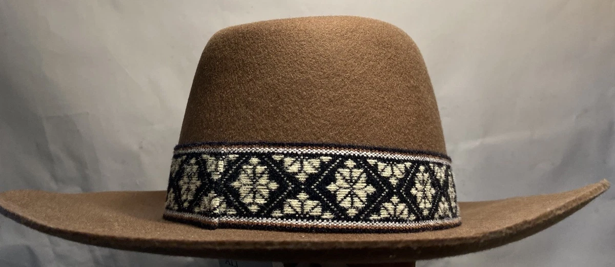 Olive Pique Wool Boho Hat One Size Chic On The Side Wide Brim Western Festival Olive & Pique 100% Wool Brown Women main image 3
