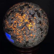 12.1LB 6.3" Natural Yooperlite Sphere Ball Decor Crystal Healing UV  Reiki