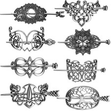 8 Pcs Viking Celtic Hair Clips Vintage Knot Hair Stick Retro Celtic Barrette